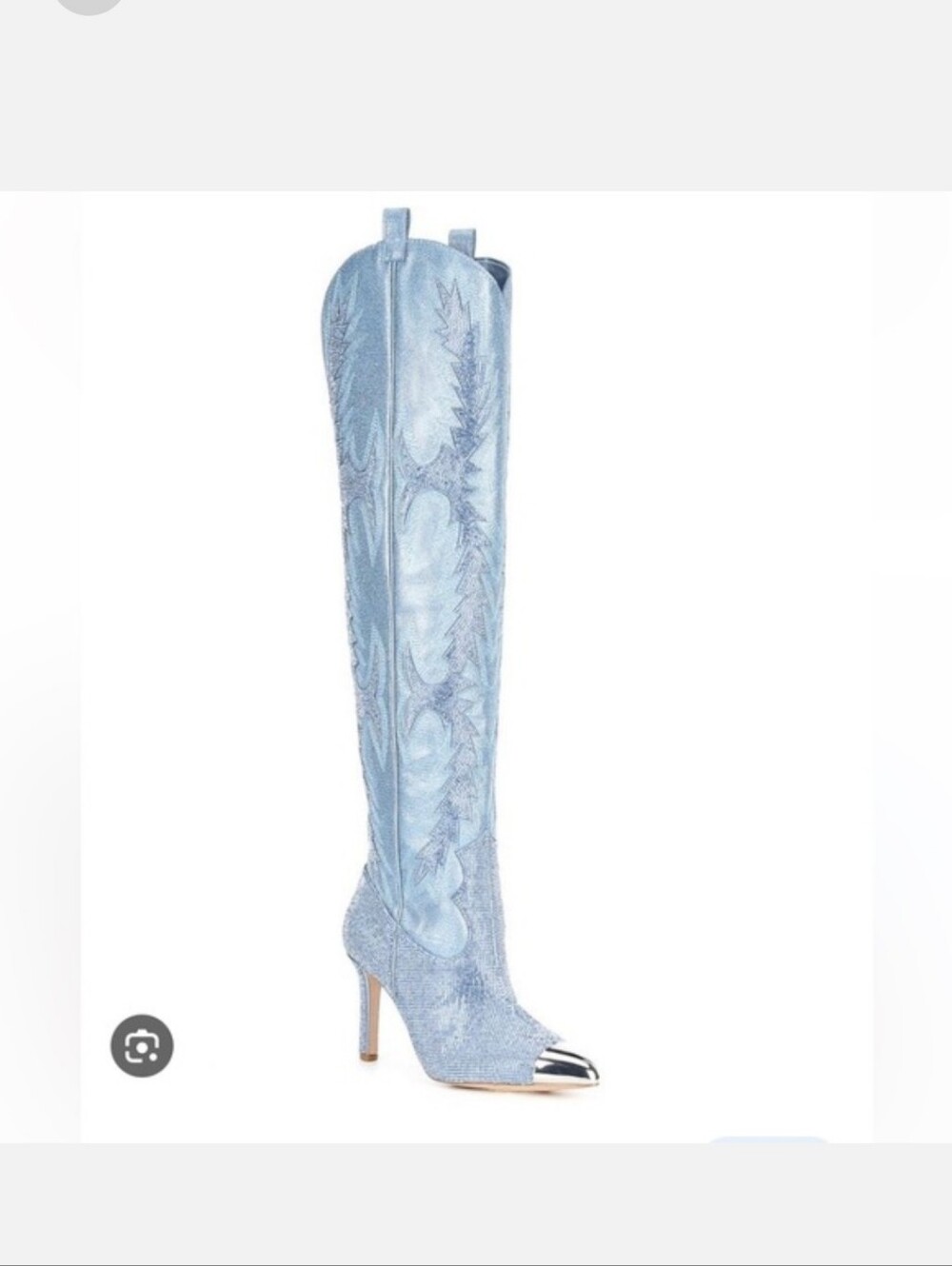 Gianni Bini Katyanna Thunder Blue Croc Snake Western Boots Size 10M